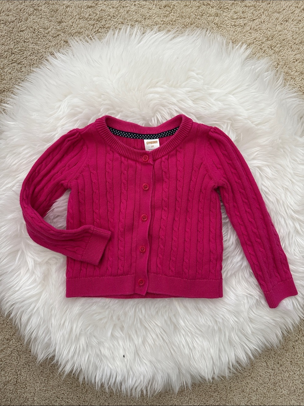 Gymboree Bright Pink Cable Knit Cardigan